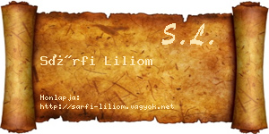 Sárfi Liliom névjegykártya